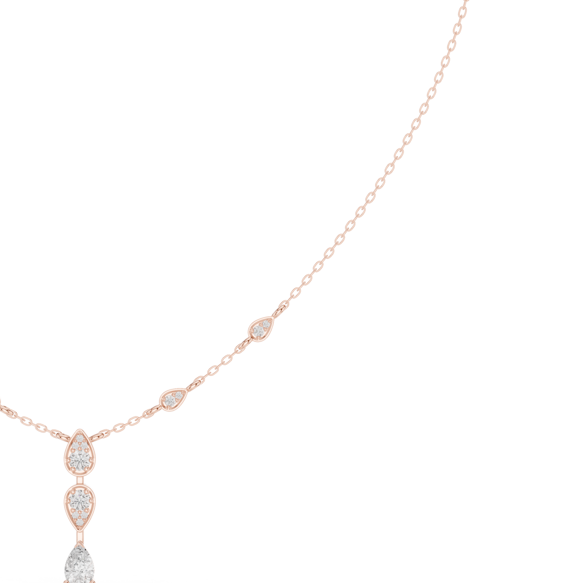 Pear drop diamond dangle necklace