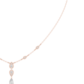 Pear drop diamond dangle necklace