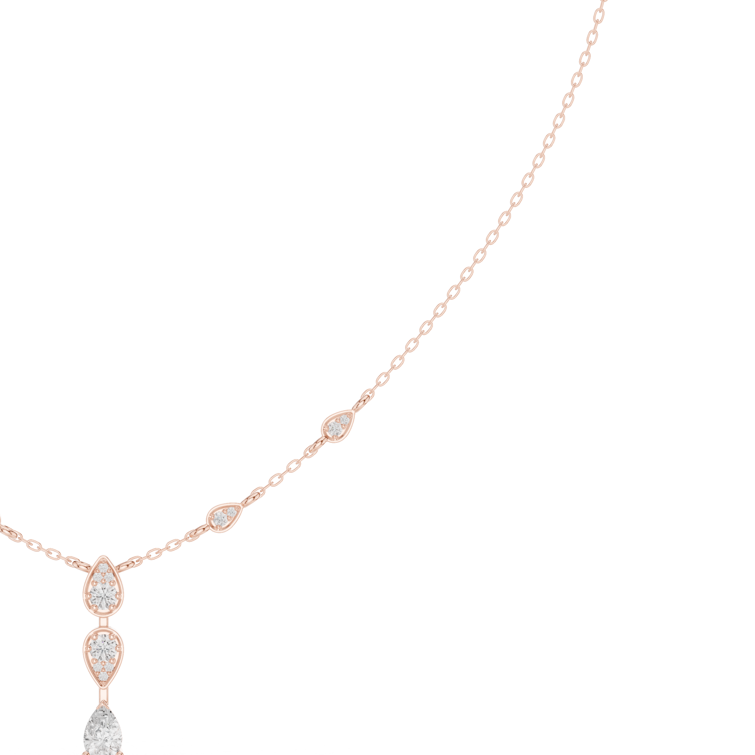 Pear drop diamond dangle necklace