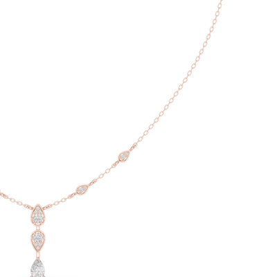 Pear drop diamond dangle necklace
