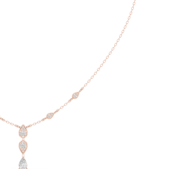Pear drop diamond dangle necklace