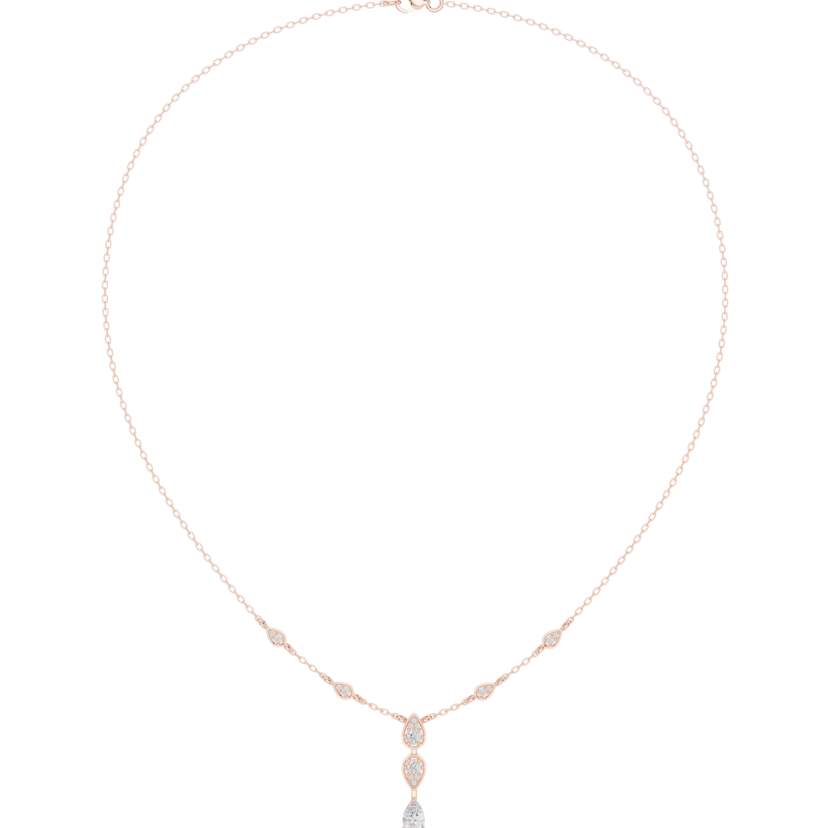 Pear drop diamond dangle necklace