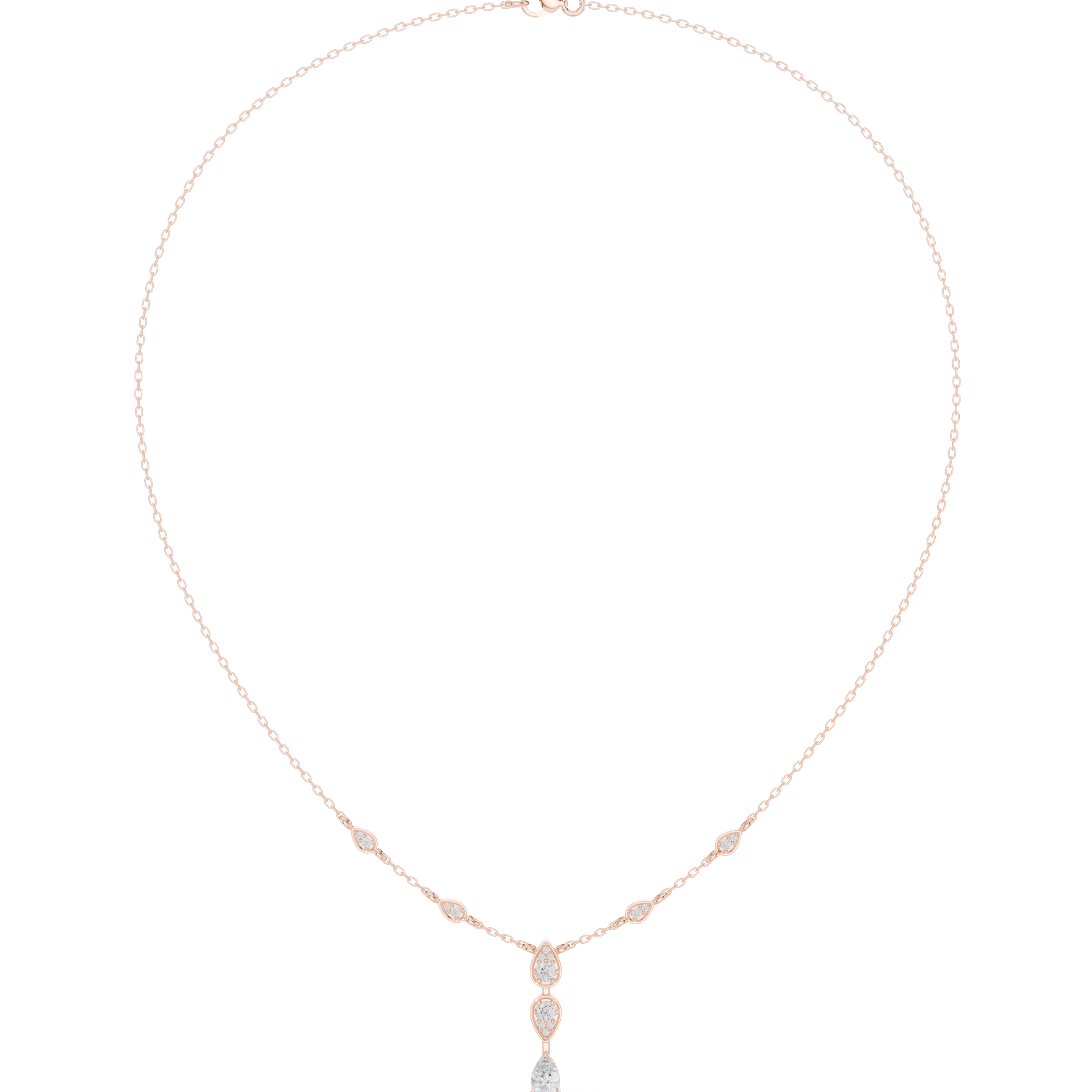 Pear drop diamond dangle necklace