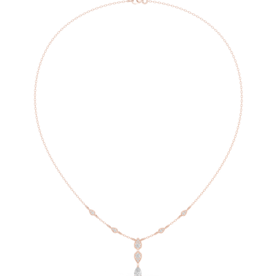 Pear drop diamond dangle necklace