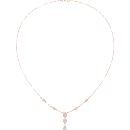 Pear drop diamond dangle necklace