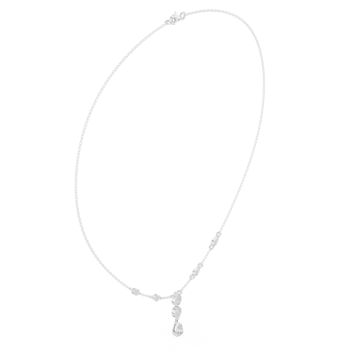 Pear drop diamond dangle necklace