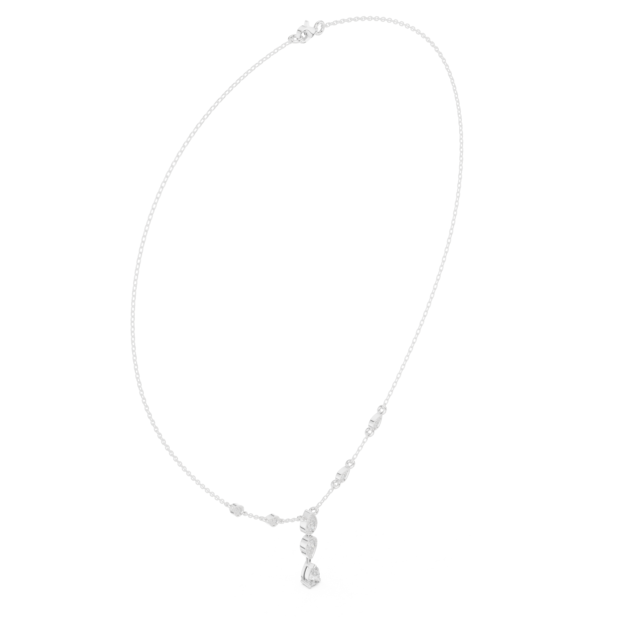 Pear drop diamond dangle necklace