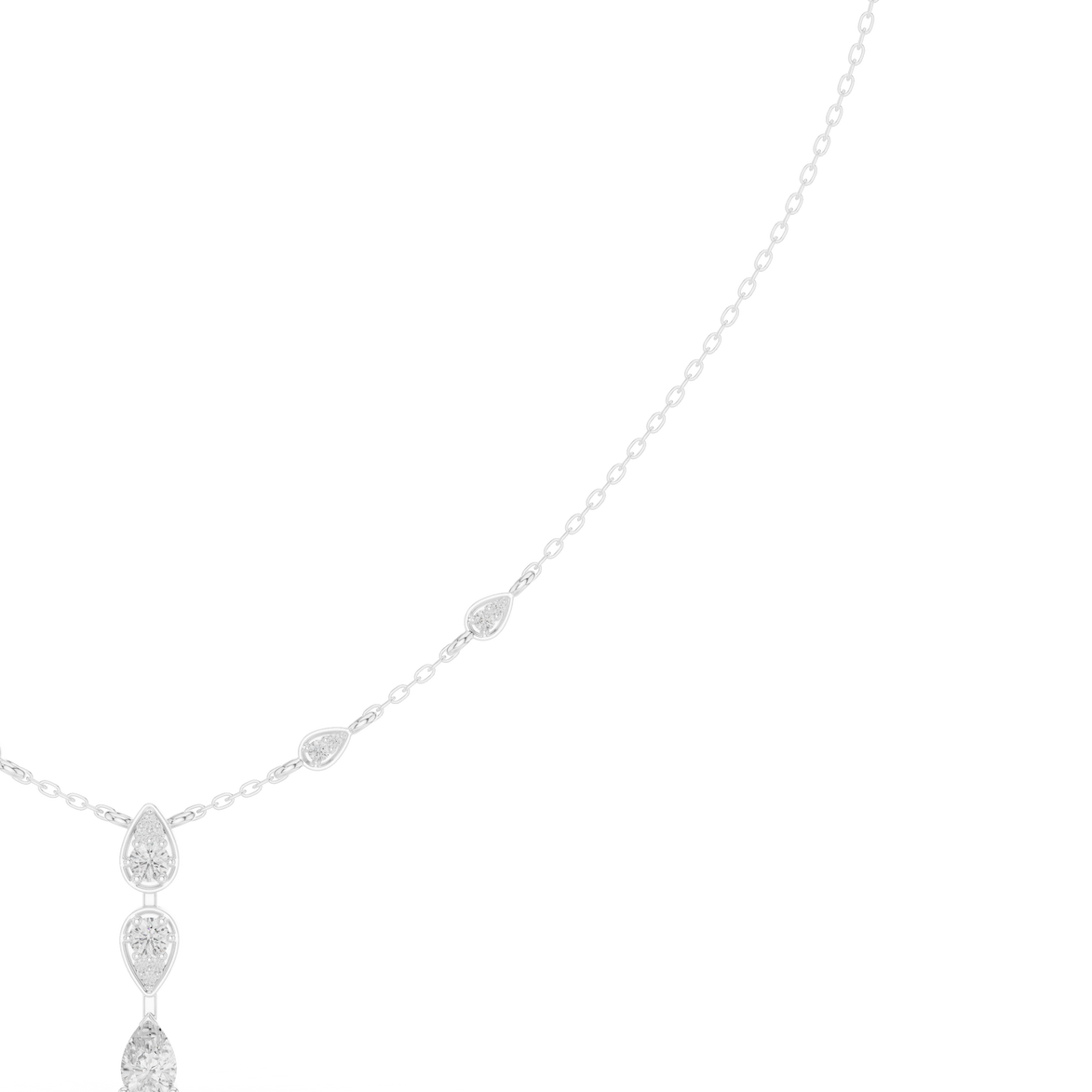 Pear drop diamond dangle necklace