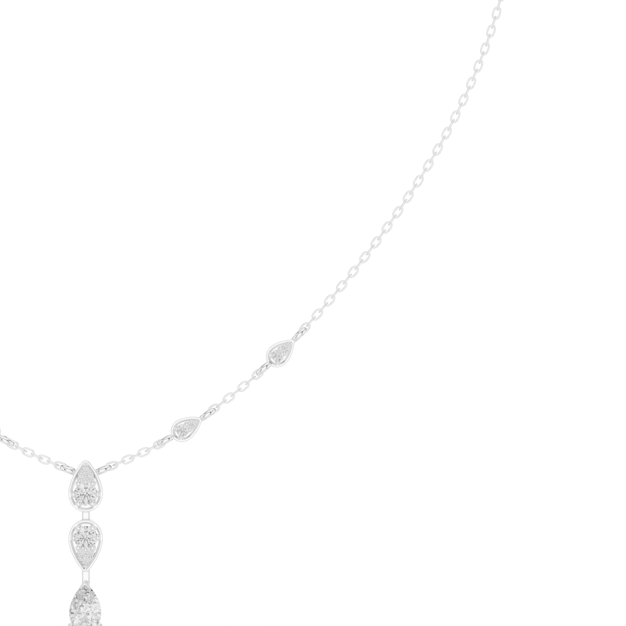 Pear drop diamond dangle necklace