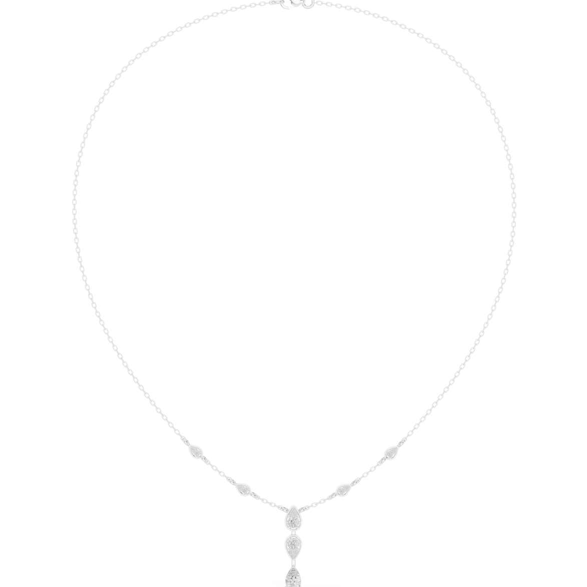 Pear drop diamond dangle necklace