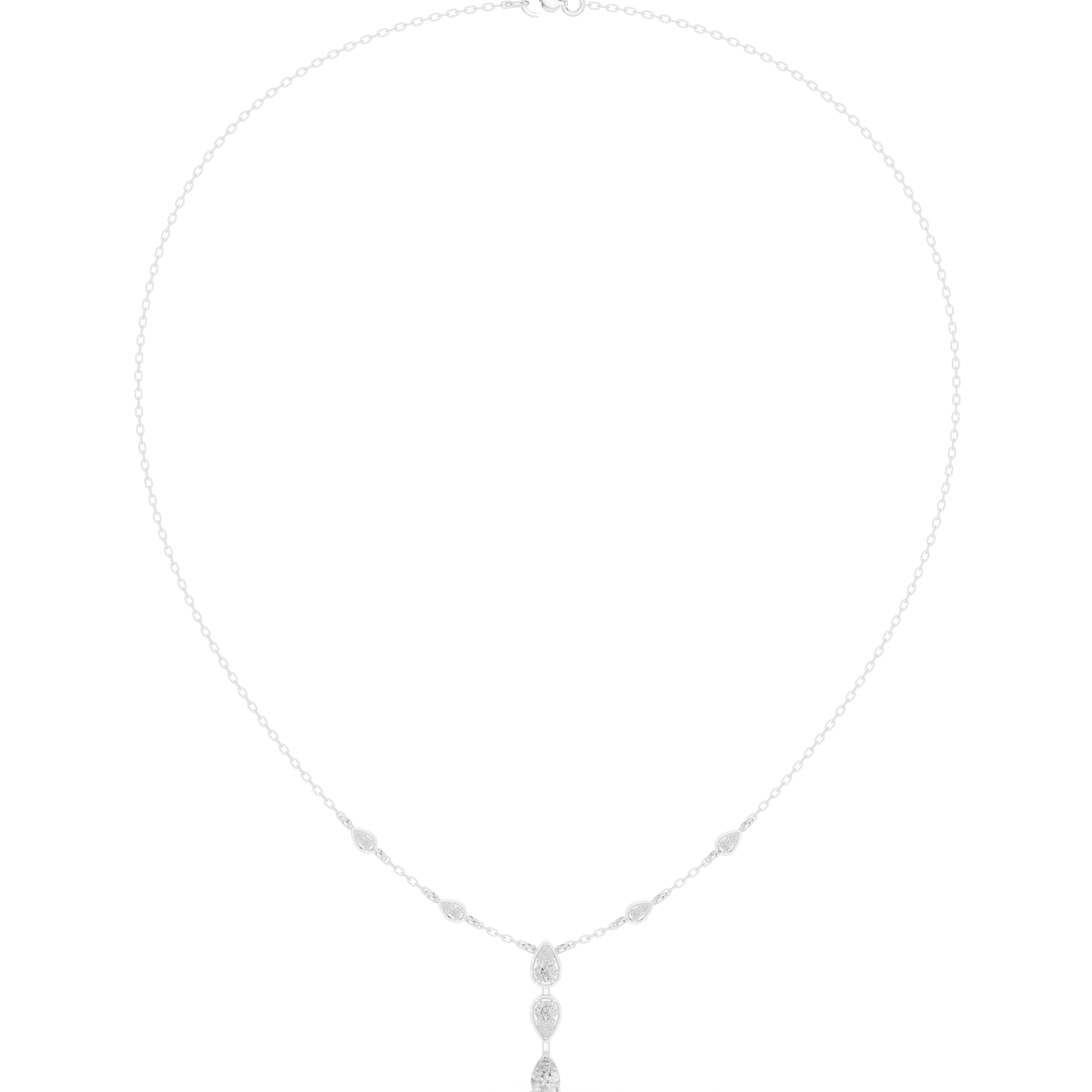 Pear drop diamond dangle necklace