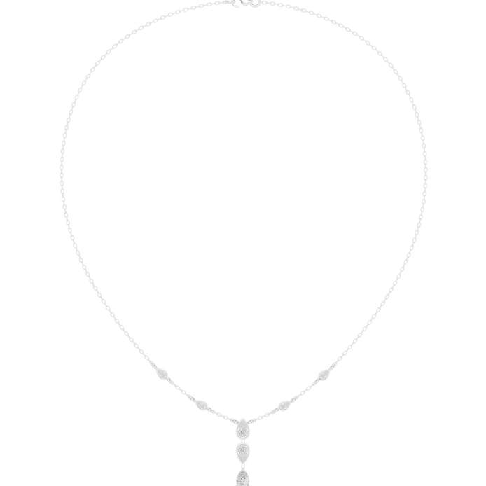 Pear drop diamond dangle necklace