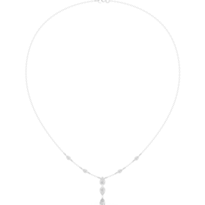 Pear drop diamond dangle necklace
