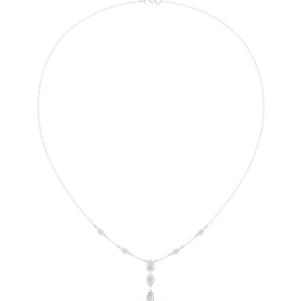 Pear drop diamond dangle necklace