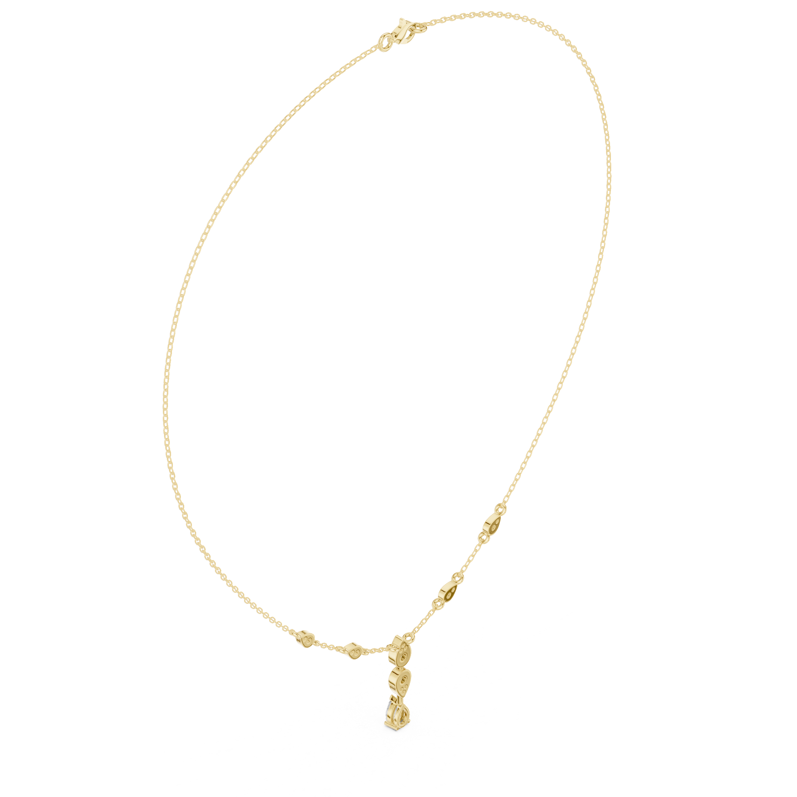 Pear drop diamond dangle necklace