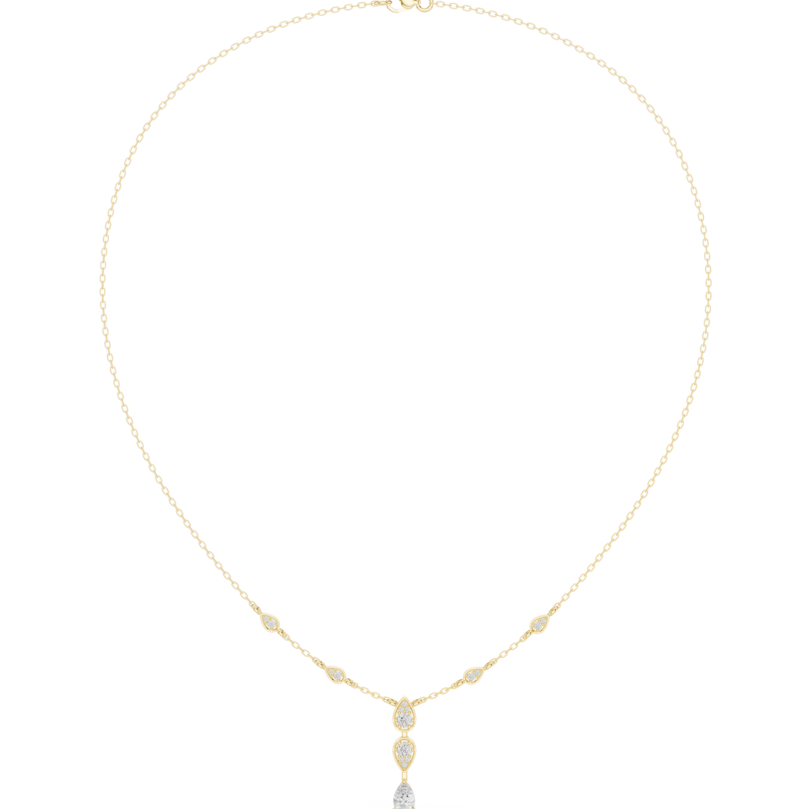Pear drop diamond dangle necklace