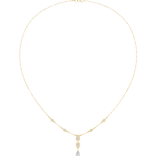 Pear drop diamond dangle necklace