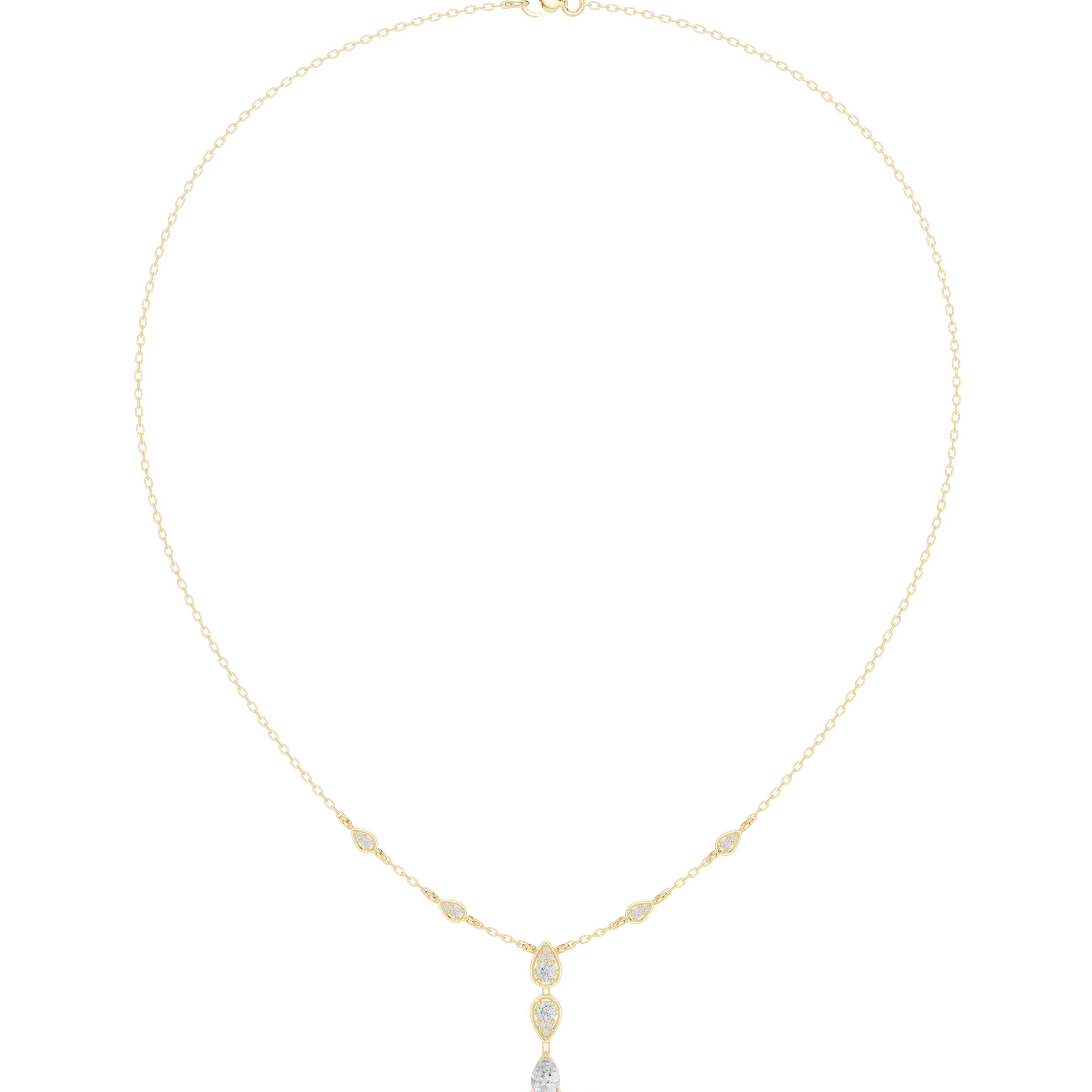Pear drop diamond dangle necklace