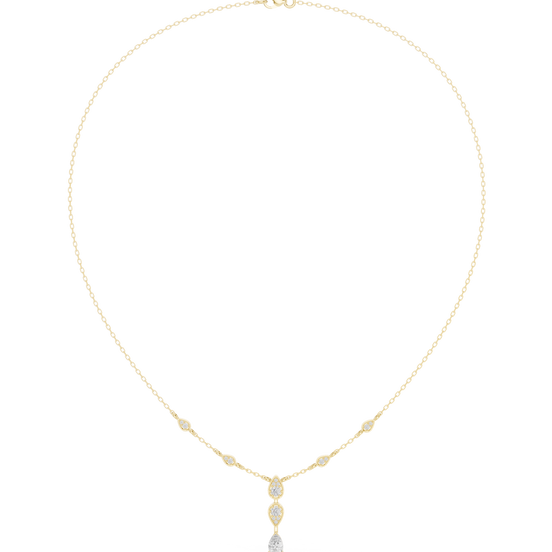 Pear drop diamond dangle necklace