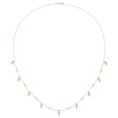 Diamond bezel drop station necklace