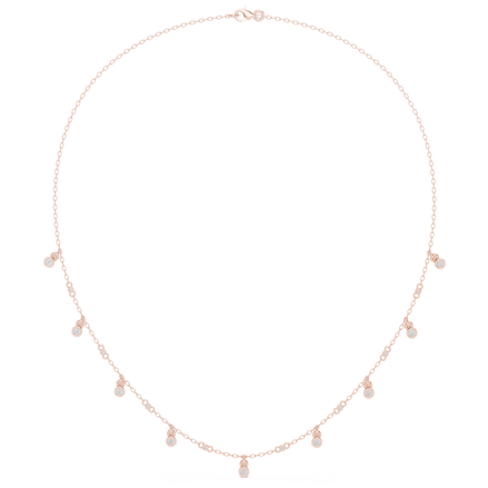 Diamond bezel drop station necklace