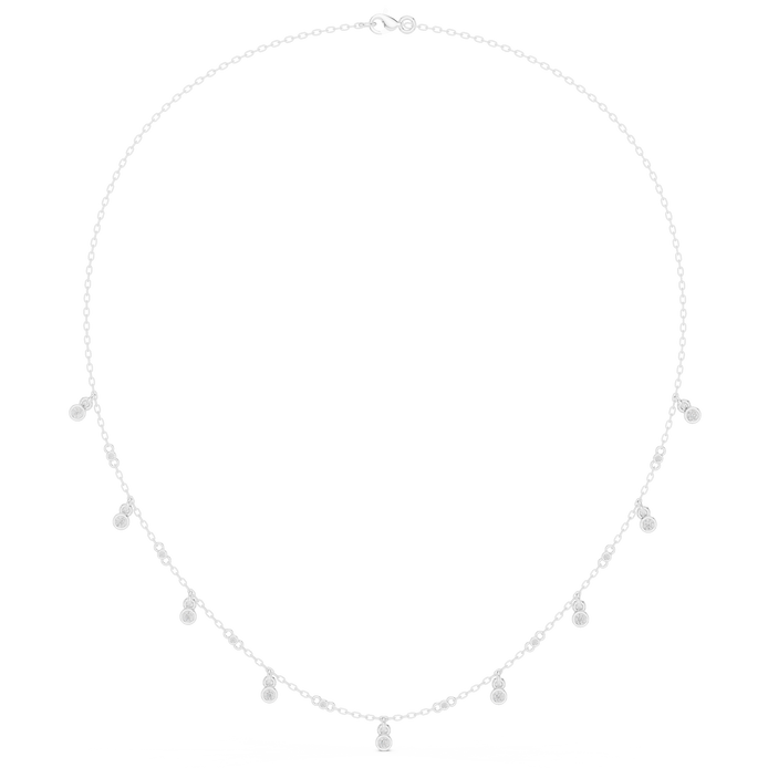 Diamond bezel drop station necklace