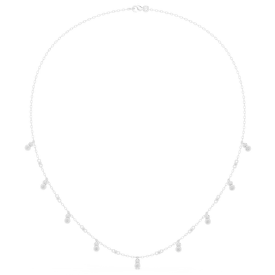 Diamond bezel drop station necklace
