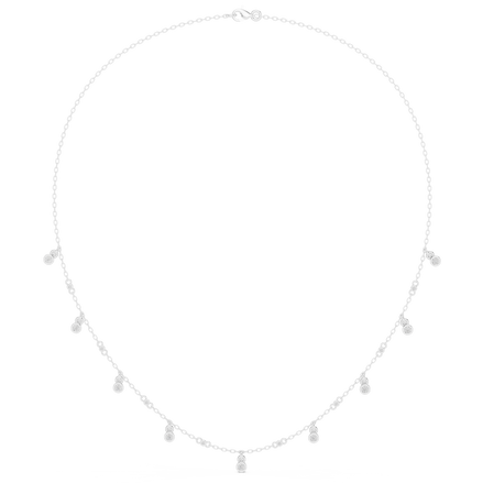 Diamond bezel drop station necklace