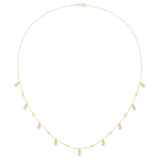 Diamond bezel drop station necklace