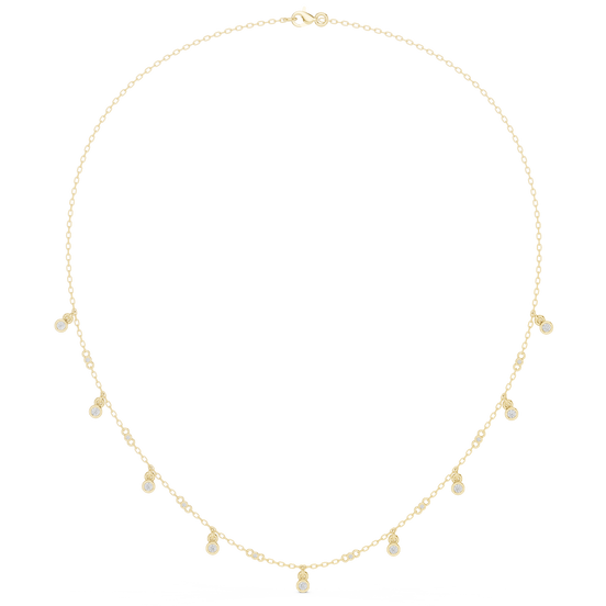 Diamond bezel drop station necklace