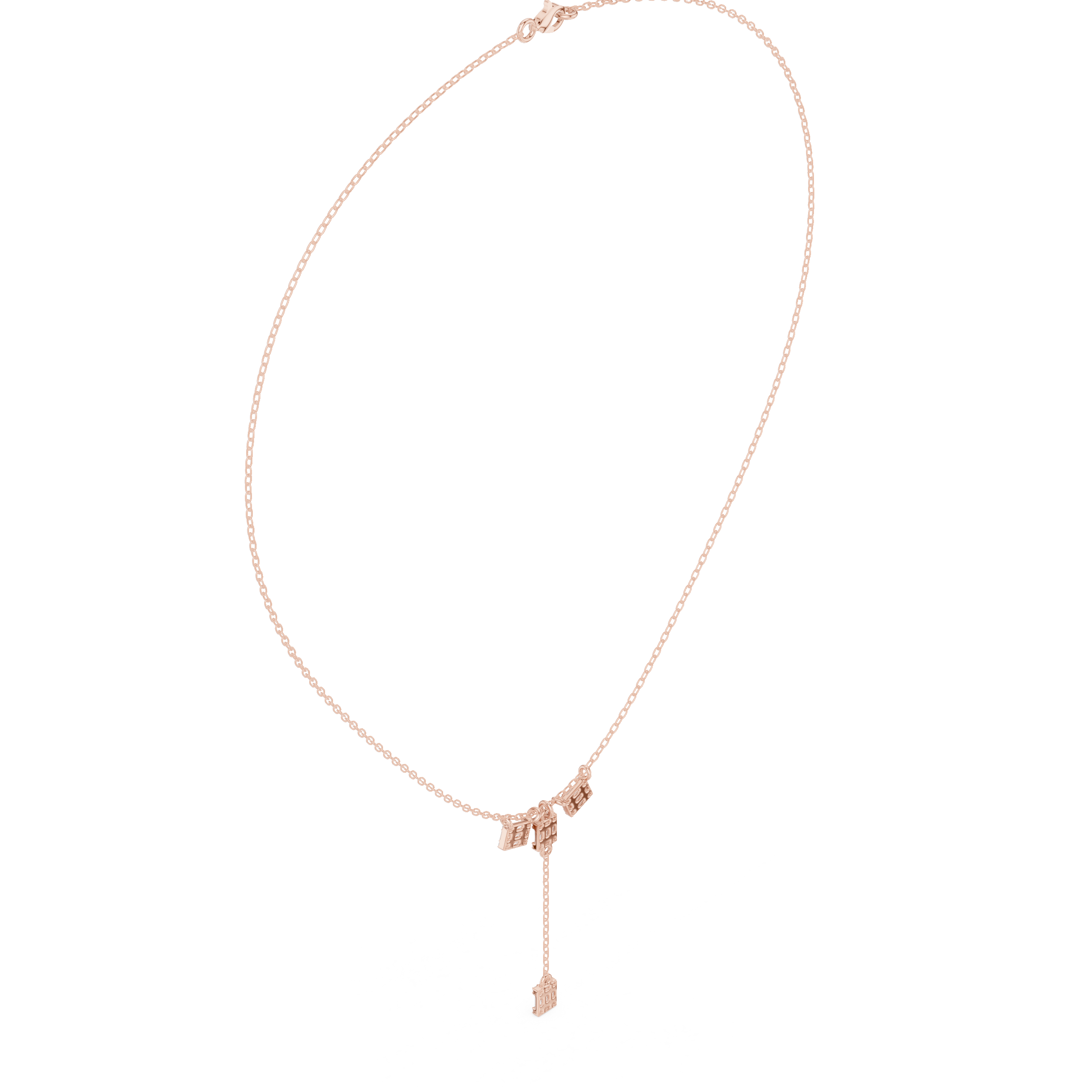 Baguette diamond drop necklace