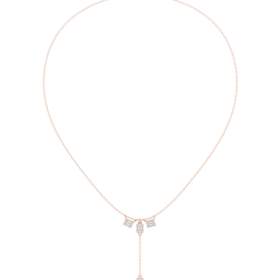Baguette diamond drop necklace
