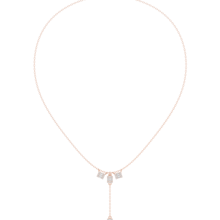 Baguette diamond drop necklace