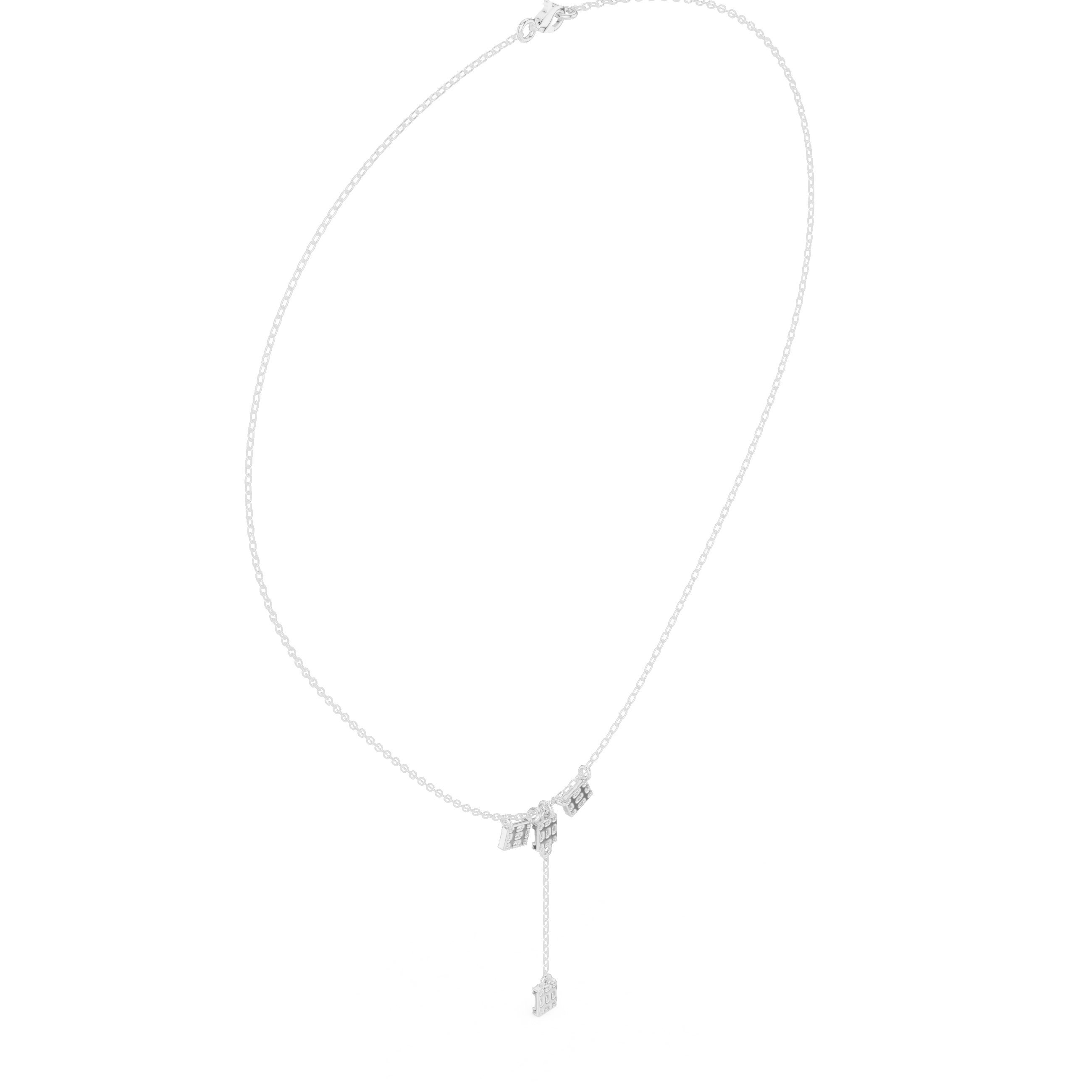 Baguette diamond drop necklace