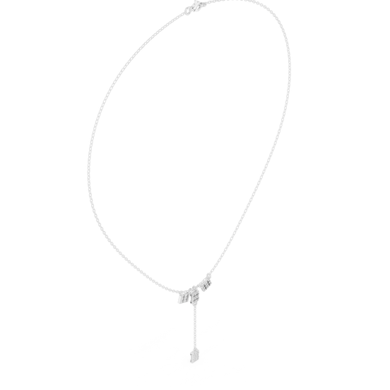 Baguette diamond drop necklace