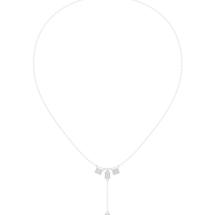 Baguette diamond drop necklace