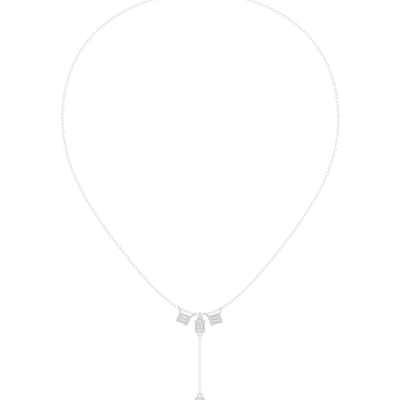 Baguette diamond drop necklace