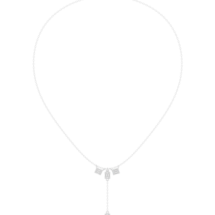 Baguette diamond drop necklace