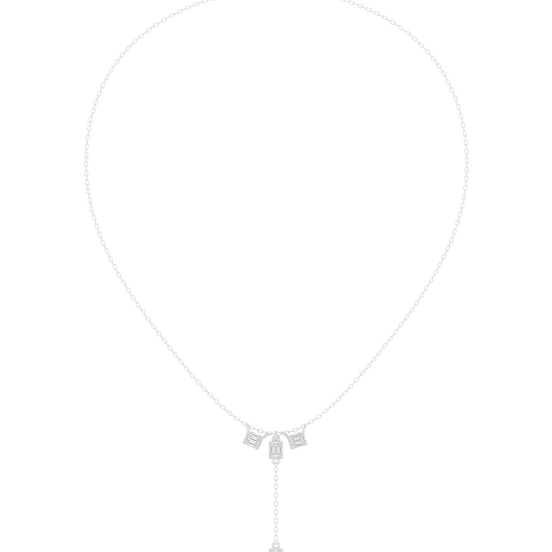 Baguette diamond drop necklace