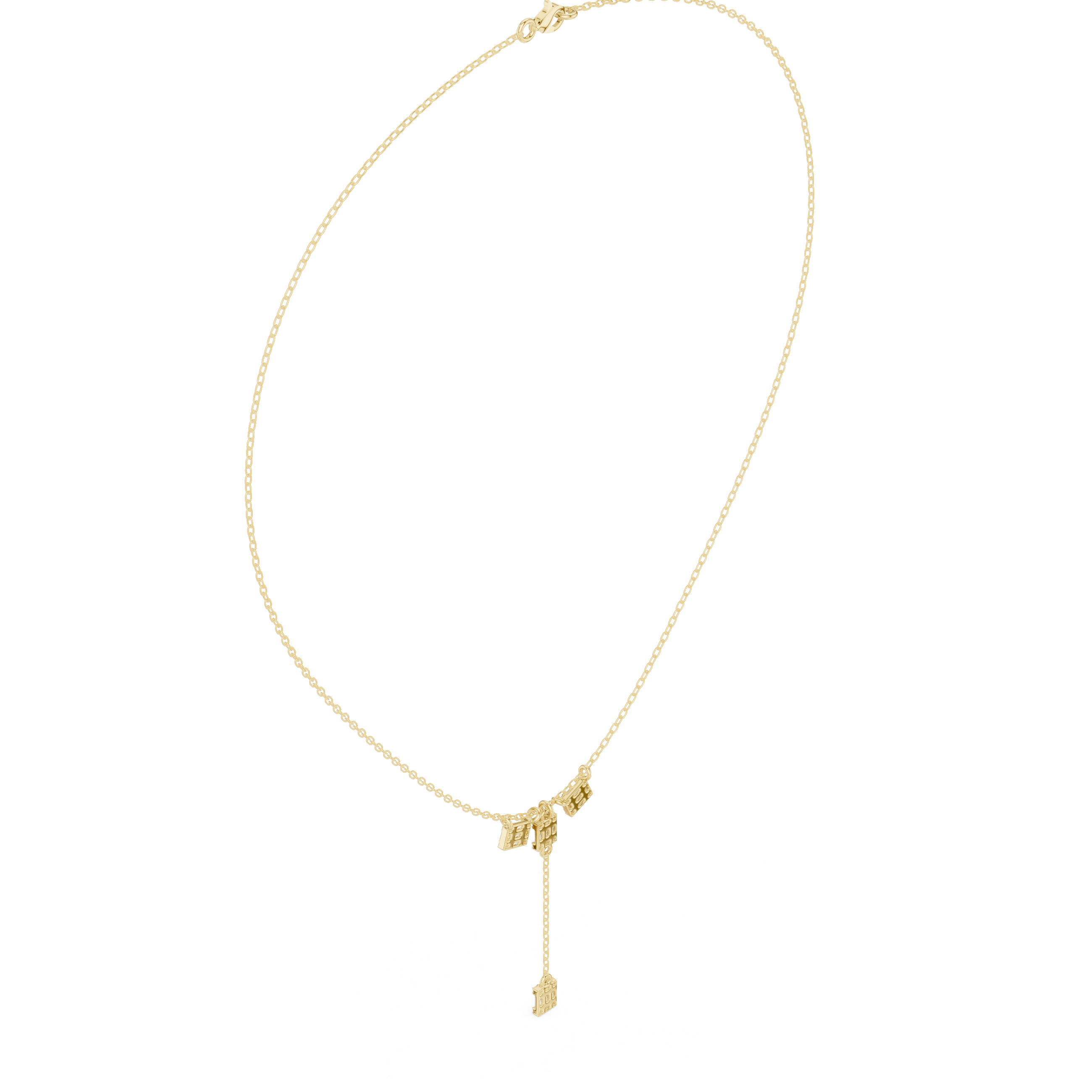 Baguette diamond drop necklace