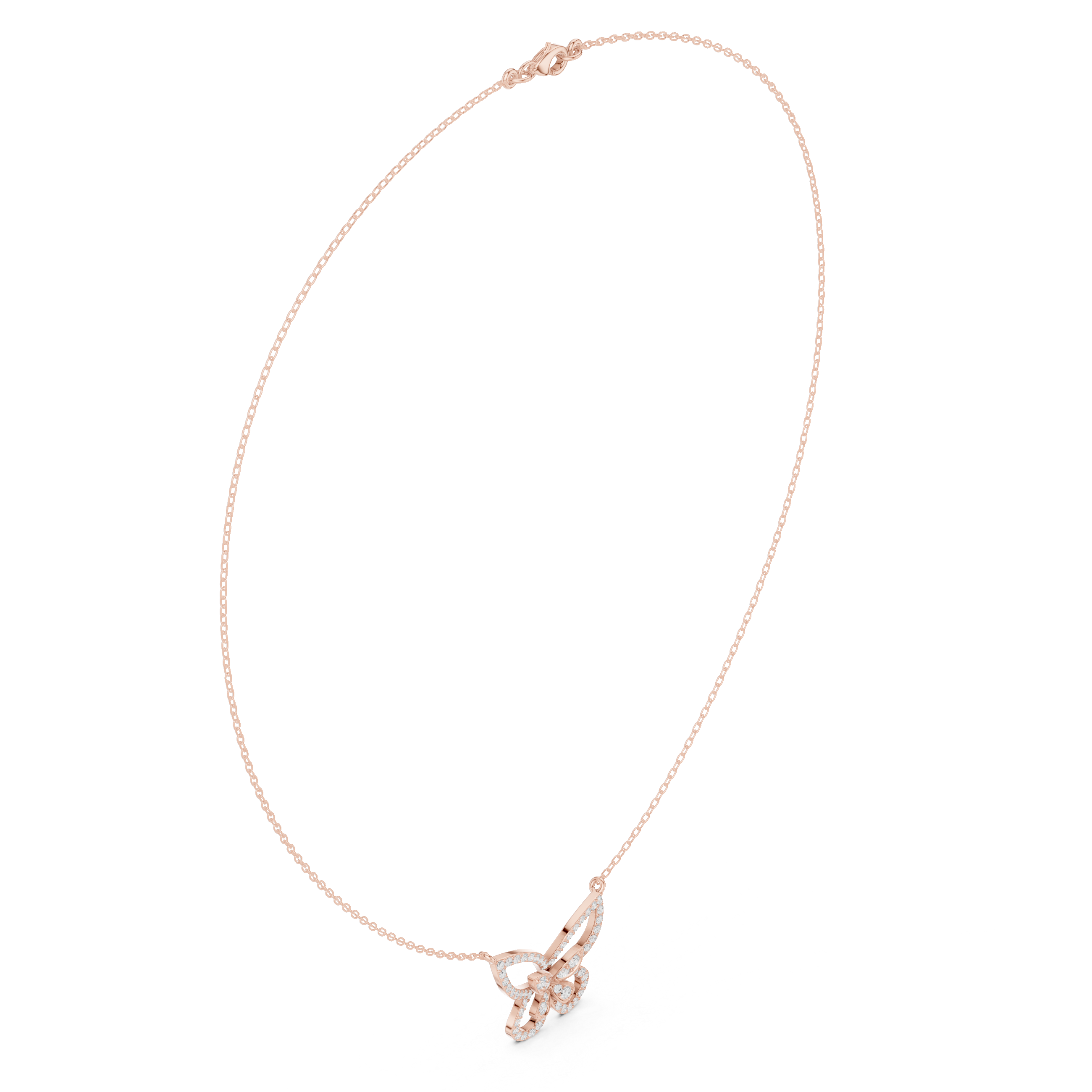 Butterfly diamond necklace with delicate open wing design