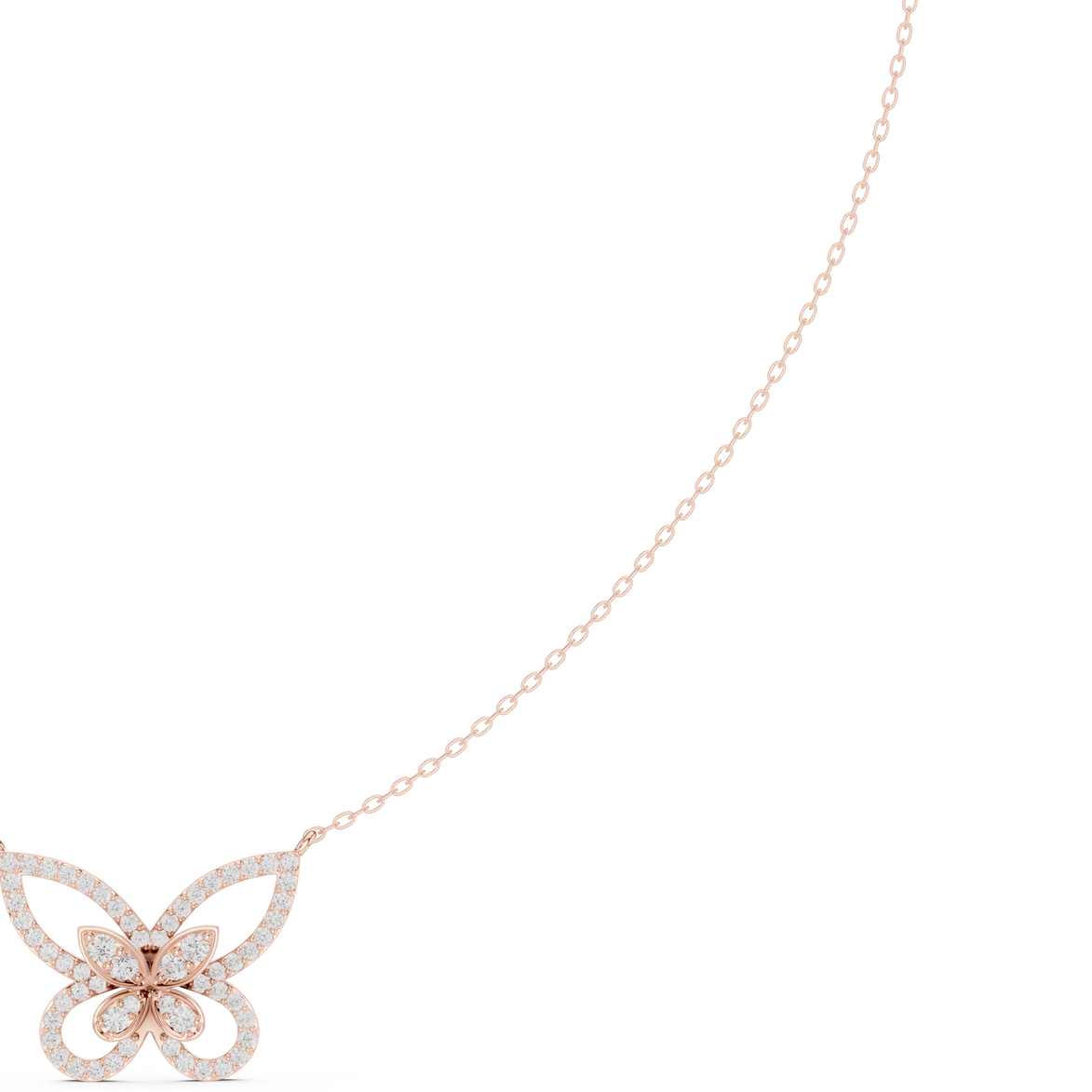 Butterfly diamond necklace with delicate open wing design