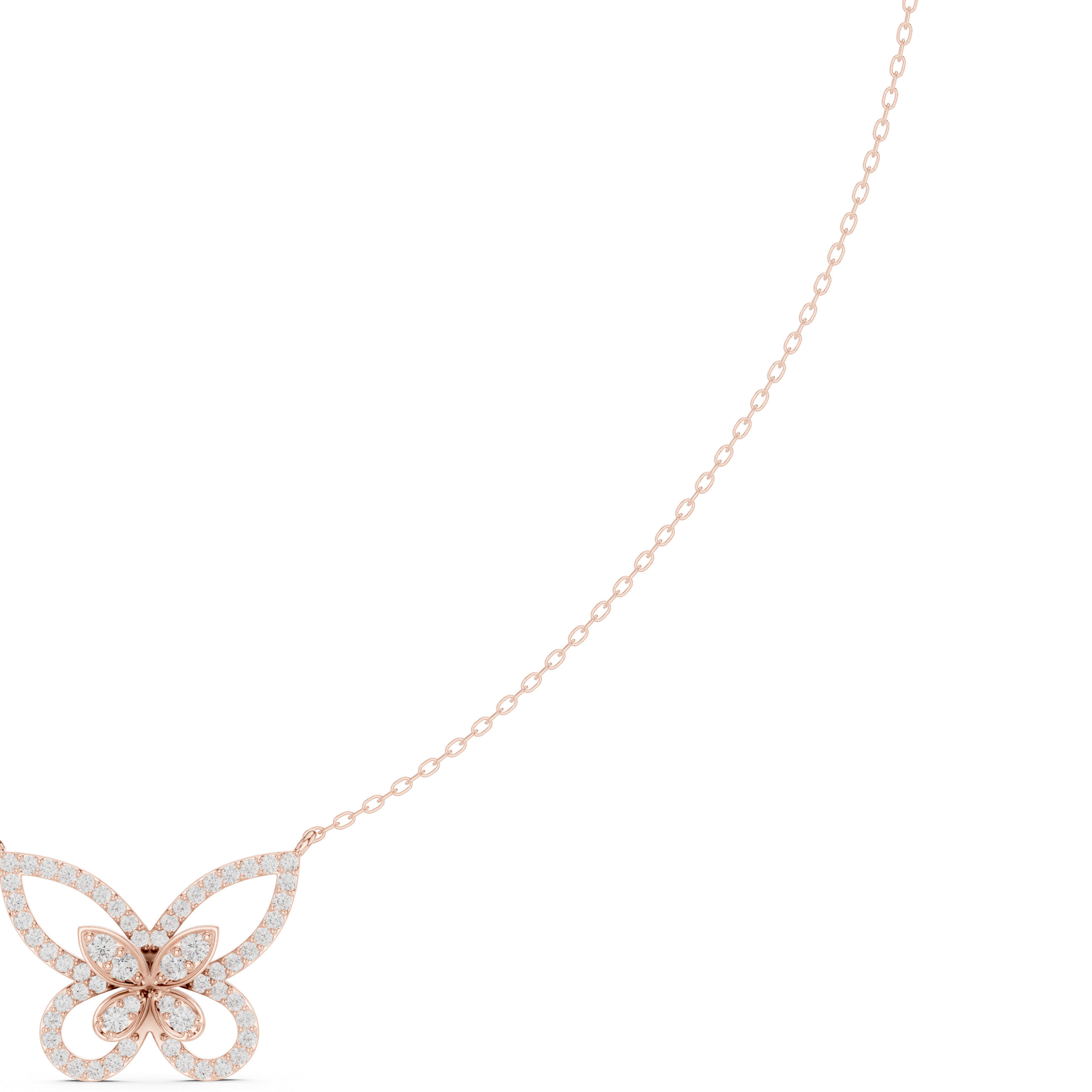 Butterfly diamond necklace with delicate open wing design