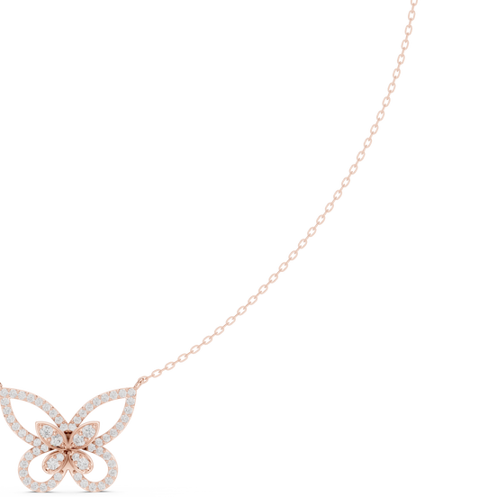 Butterfly diamond necklace with delicate open wing design