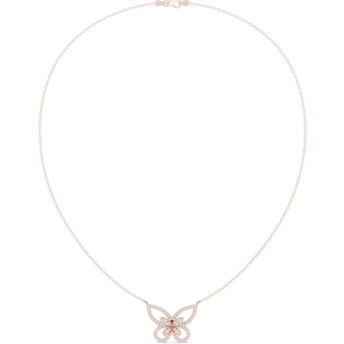 Butterfly diamond necklace with delicate open wing design