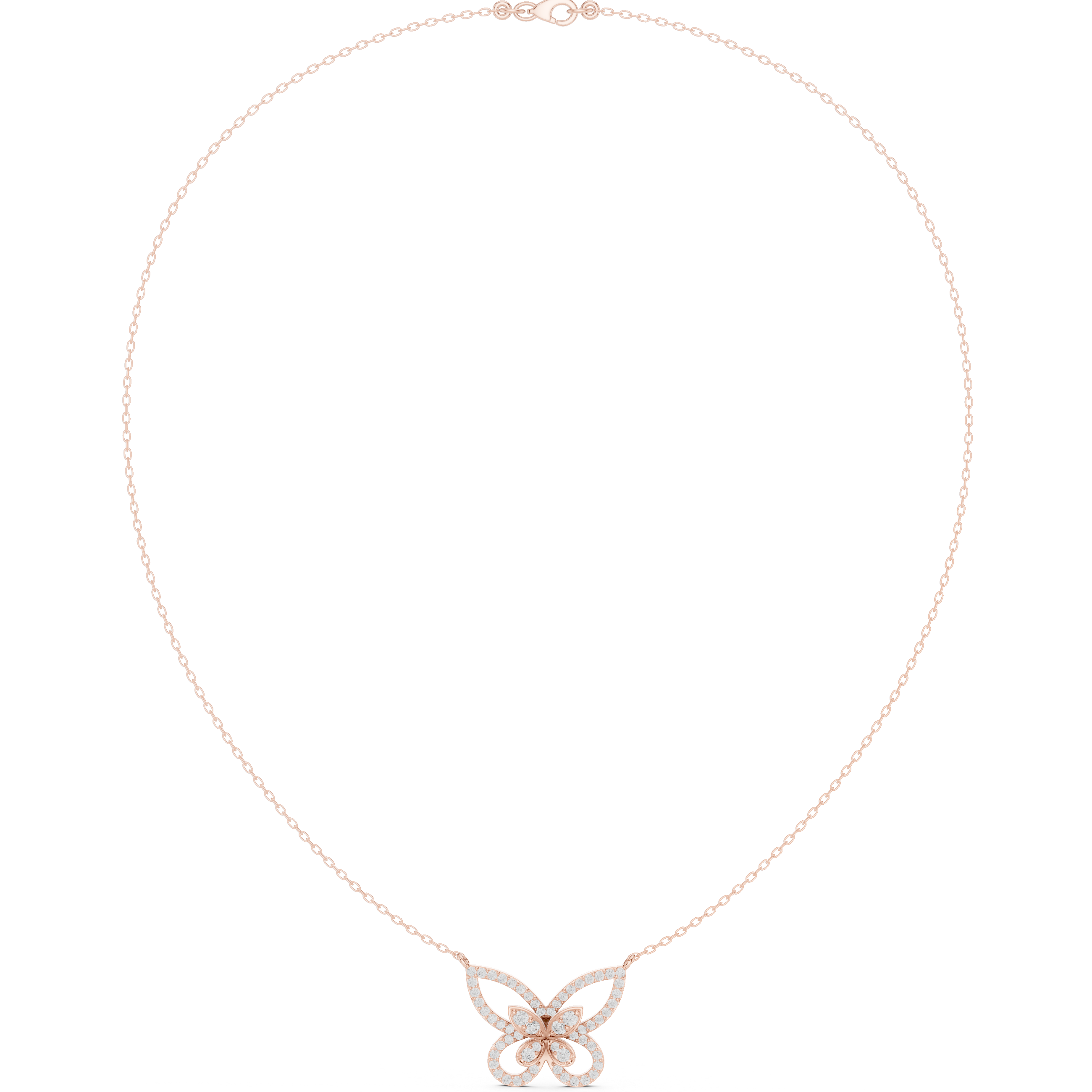Butterfly diamond necklace with delicate open wing design
