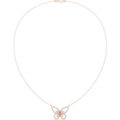 Butterfly diamond necklace with delicate open wing design
