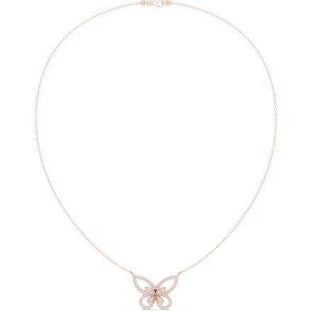 Butterfly diamond necklace with delicate open wing design