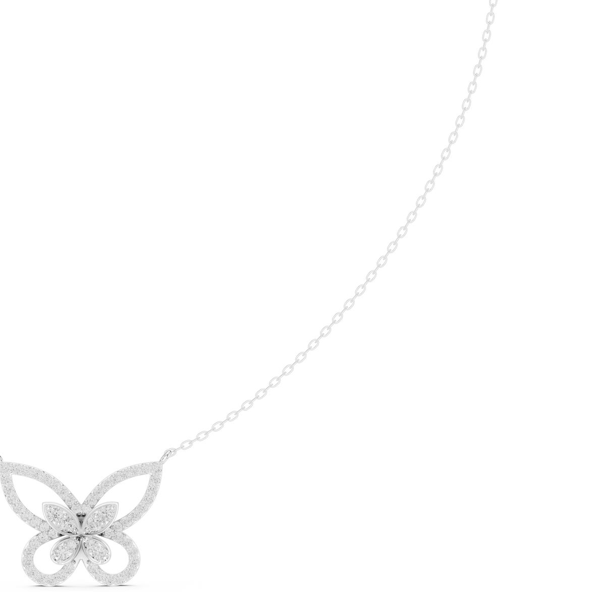Butterfly diamond necklace with delicate open wing design