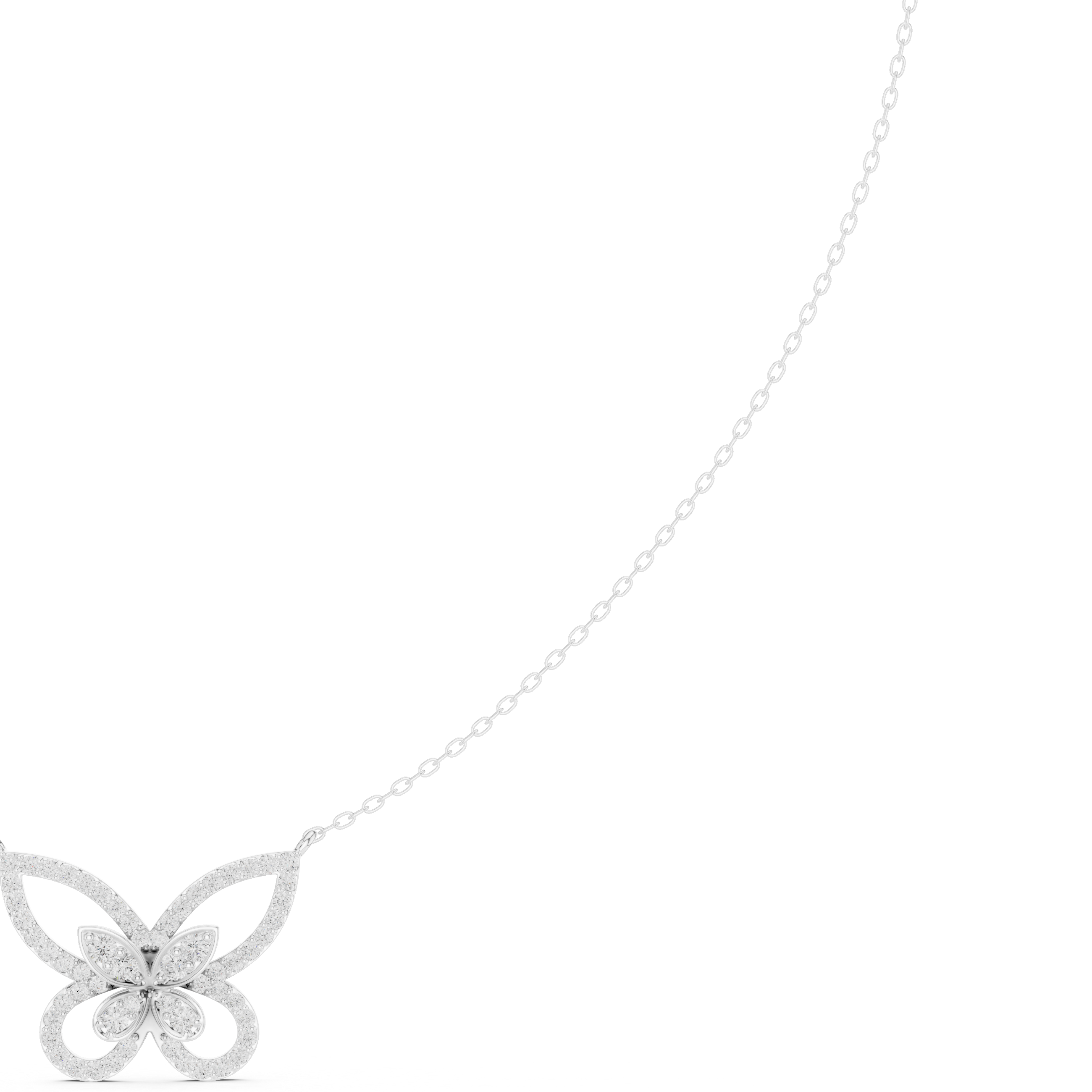 Butterfly diamond necklace with delicate open wing design